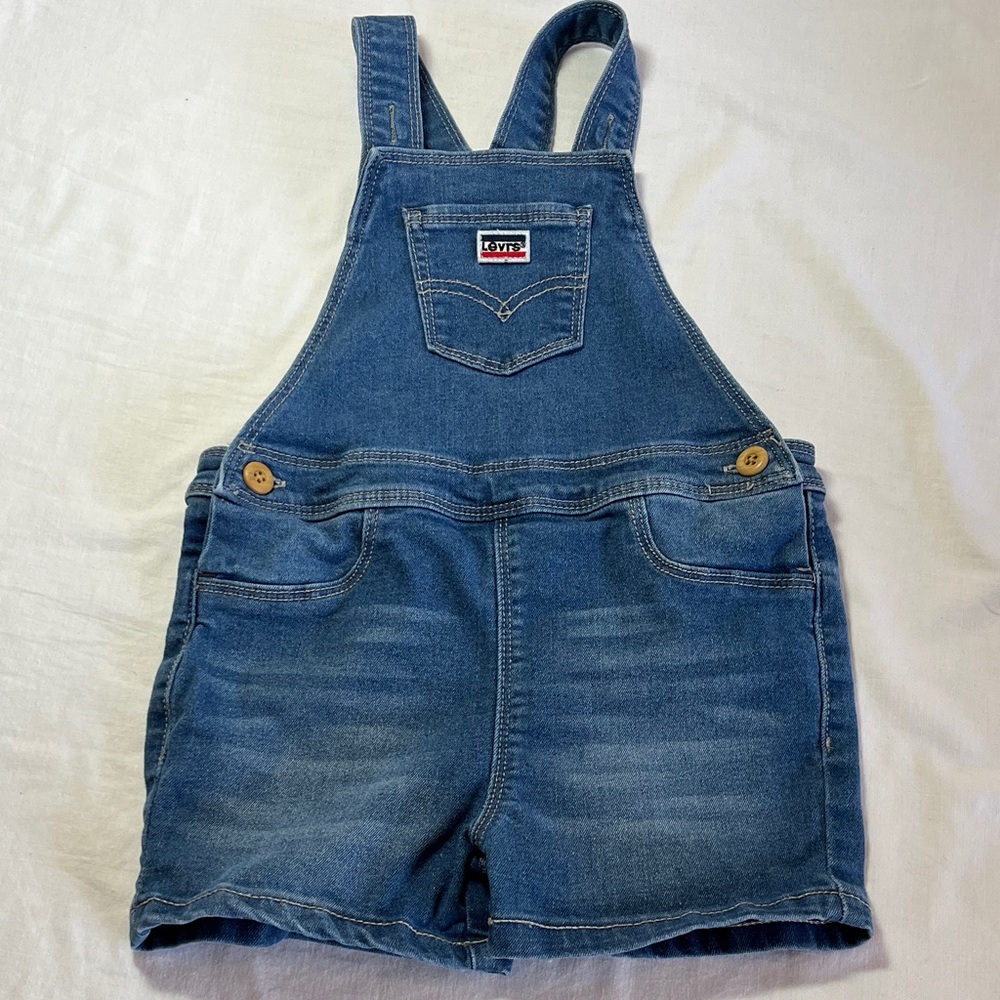 2T Levi's Kids Classic Blue Overall Shorts
